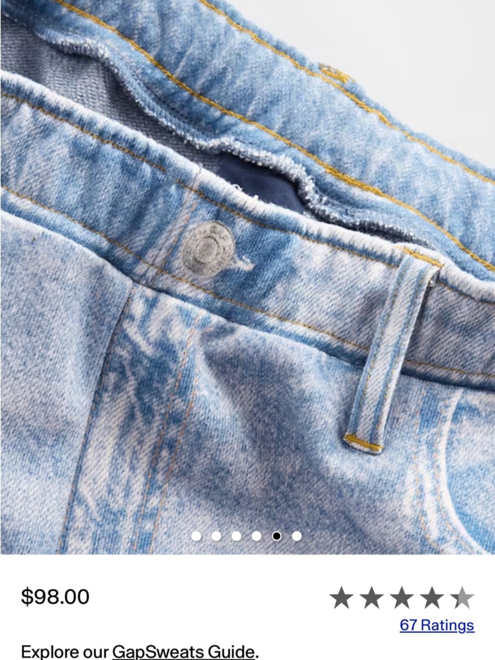 💛 GAP Light Blue Wide-Leg Jean Sweatpants - Picture 4 of 10